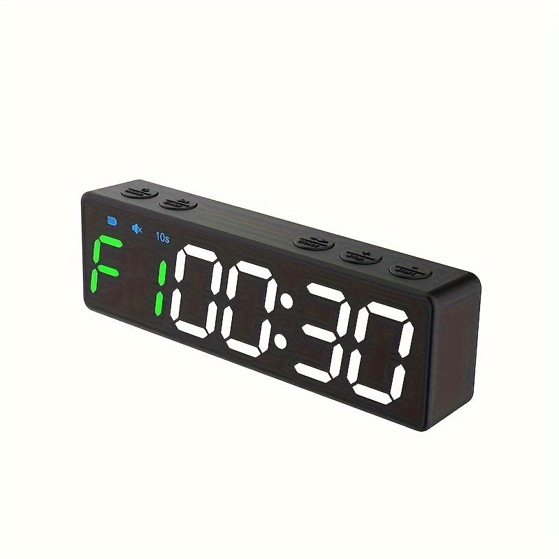 Rechargeable Gym Timer with 8 Fat Burning Training Modes(Black)-0