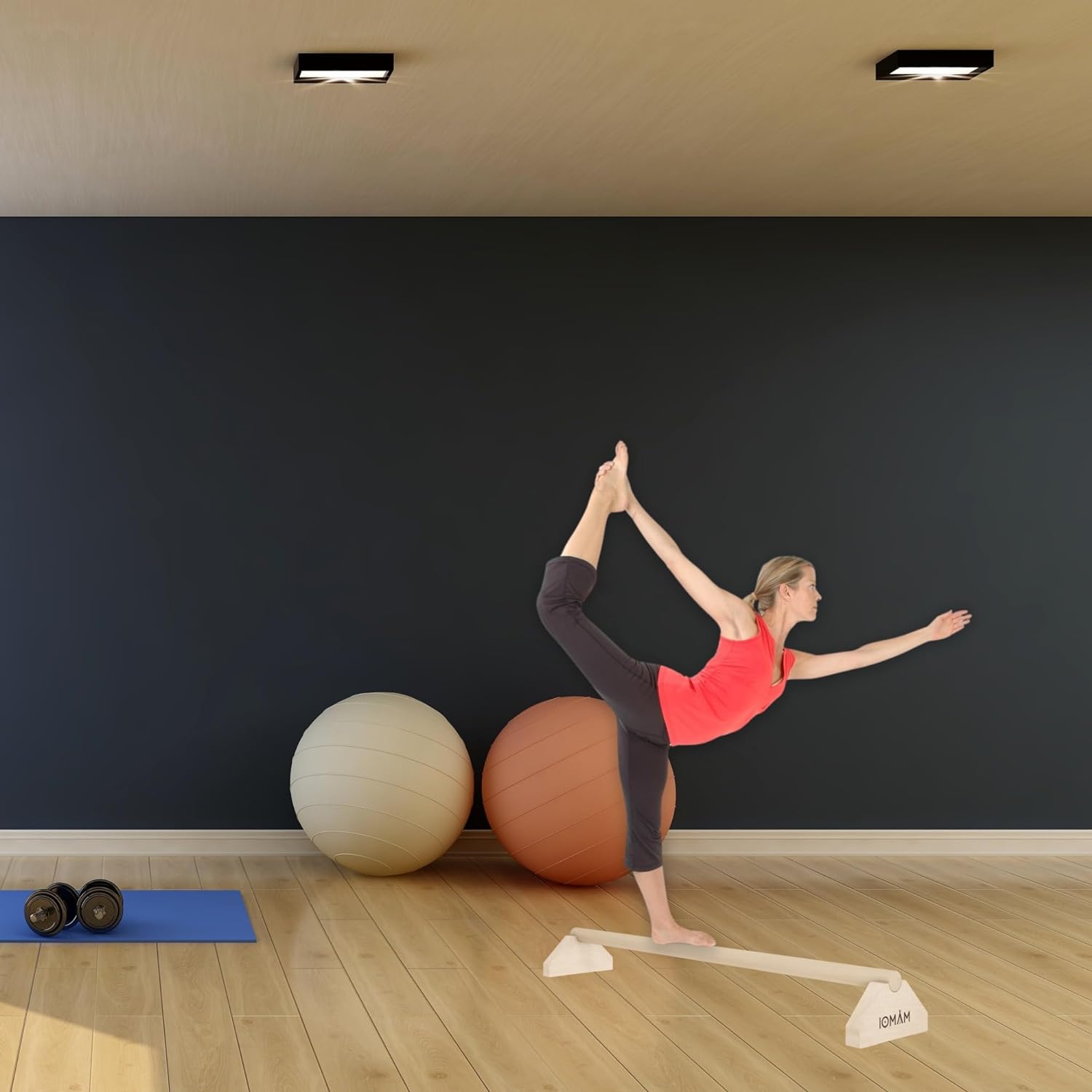 MAMOI 100 cm balance beam, balance stones, balance beam, balance stones for children and adults.-3