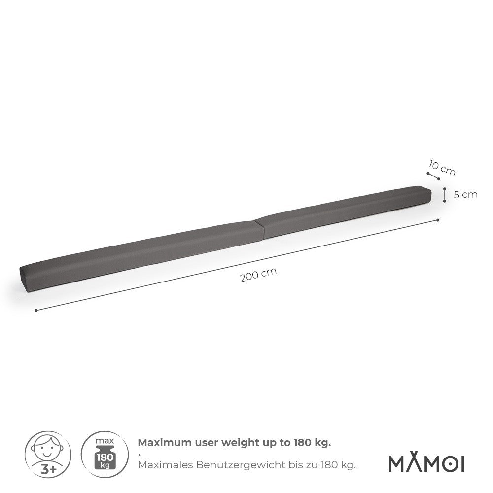 MAMOI® Trave ginnastica artistica per casa, Attrezzi ginnastica pieghevole (200 cm), Parallele attrezzatura per bambina e bambino, Imbottita e Antiscivolo comodamente trasportabile-1