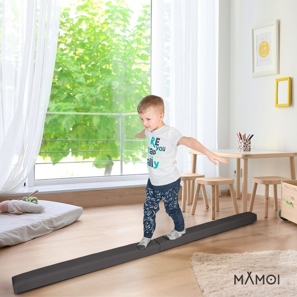 MAMOI® Trave ginnastica artistica per casa, Attrezzi ginnastica pieghevole (200 cm), Parallele attrezzatura per bambina e bambino, Imbottita e Antiscivolo comodamente trasportabile-4