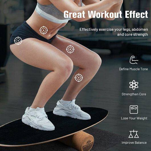 Balance Board Trainer for Core Strength-Black-3