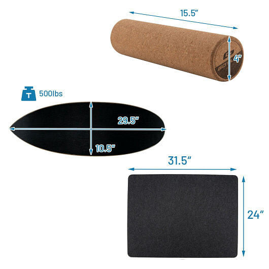 Balance Board Trainer for Core Strength-Black-4