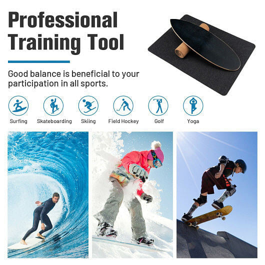 Balance Board Trainer for Core Strength-Black-2