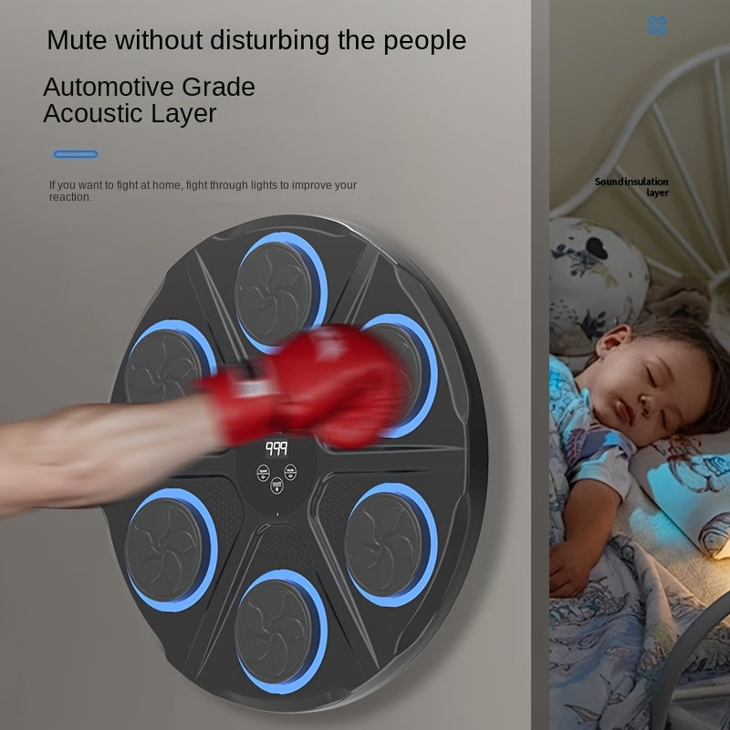 Smart Music Boxing Wall Trainer with Gloves-4